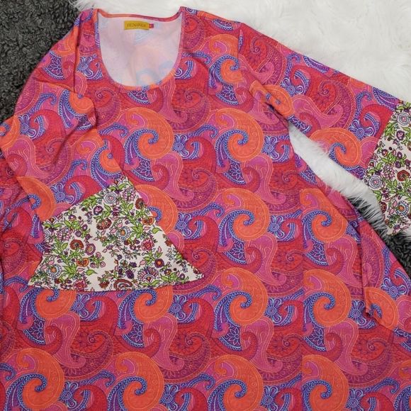 {Benares} Flowy hippie boho tunic dress - Picture 8 of 8